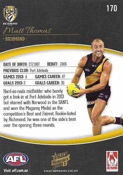 2014 Select AFL Honours Series 1 #170 Matt Thomas Back